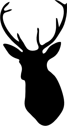 (s063-1-1U) Deer Head Buck Silhouette