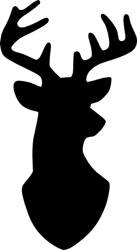 (s063-1-1L) Deer Head Buck Silhouette