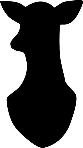 (s063-1-1M) Deer Head Doe Silhouette