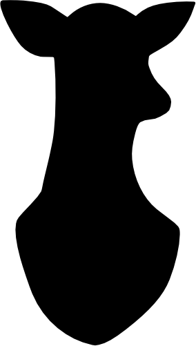 (s063-1-1N) Deer Head Doe Silhouette