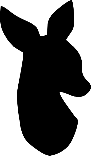 (s063-1-1V) Deer Head Fawn Silhouette