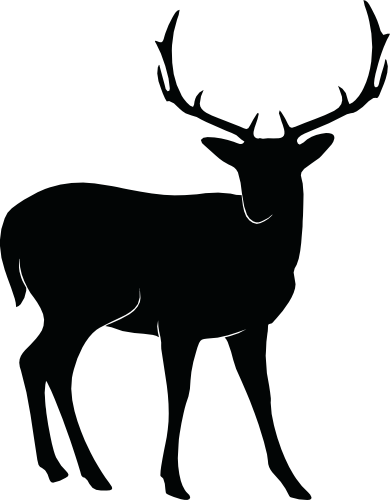 (s063-2-1A) Deer Buck Silhouette