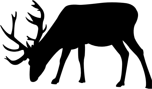 (s063-2-1B) Deer Buck Silhouette