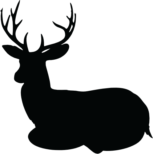 (s063-2-1C) Deer Buck Silhouette