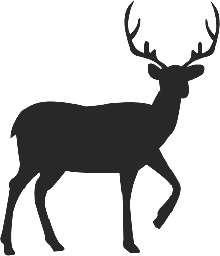 (s063-2-1D) Deer Buck Silhouette