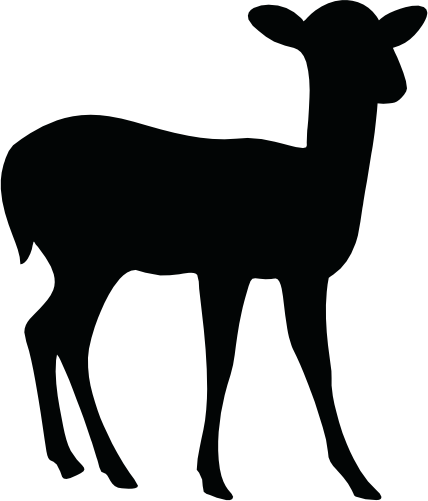 (s063-2-1E) Deer Doe Silhouette