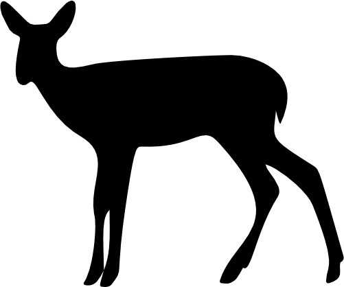 (s063-2-1G) Deer Doe Silhouette