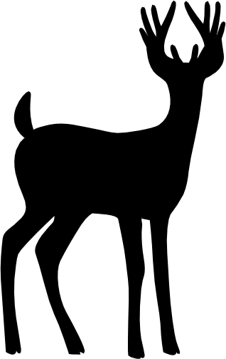 (s063-2-1J) Deer Buck Silhouette