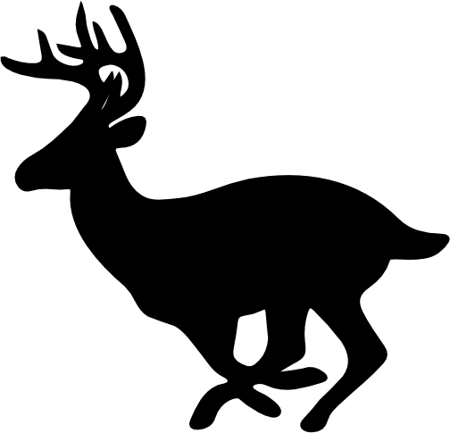 (s063-2-1L) Deer Buck Silhouette