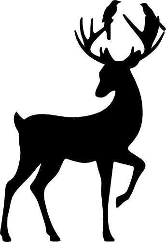 (s063-2-1M) Deer Buck Silhouette