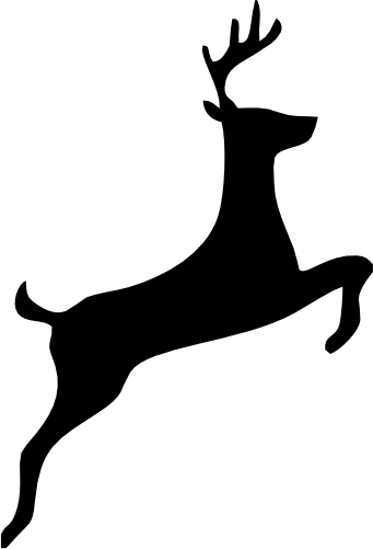 (s063-2-1R) Deer Buck Silhouette