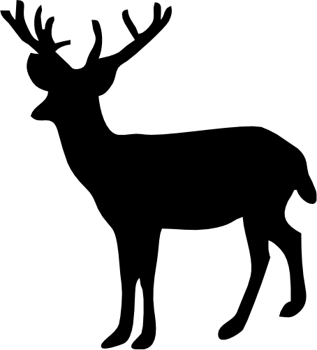 (s063-2-1S) Deer Buck Silhouette