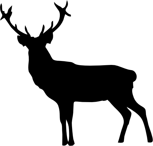 (s063-2-1T) Deer Buck Silhouette