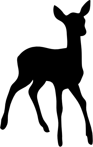 (s063-2-1W) Deer Doe Silhouette