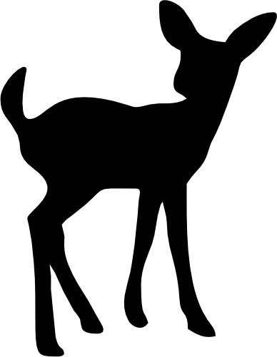 (s063-2-1Y) Deer Fawn Silhouette