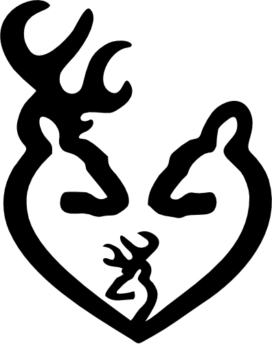 (s063-3) Deer Family Heart Dad Baby Kids