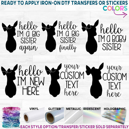 (s063-8B) Hello I'm a Custom Text Doe Deer Head