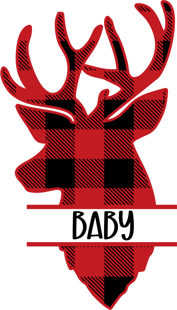 (063-09-E) Baby Deer Red Buffalo Plaid