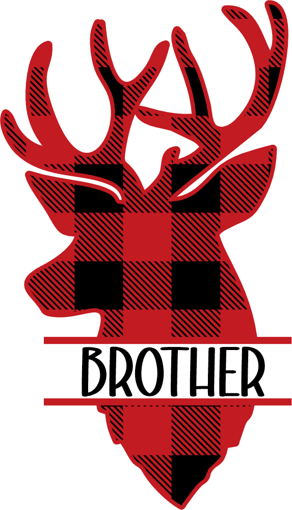(063-09-E) Brother Deer Red Buffalo Plaid