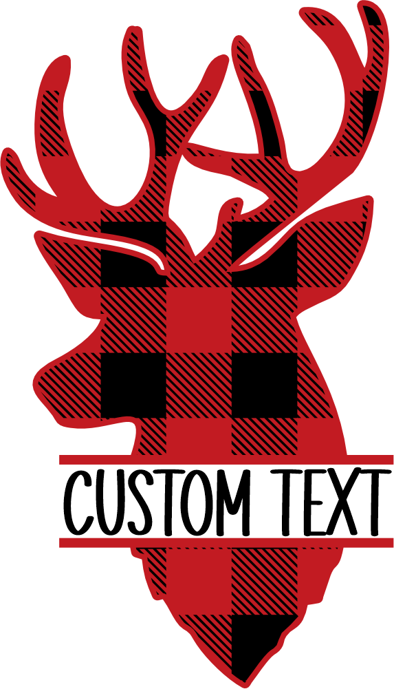 (063-09-E) Custom Deer Red Buffalo Plaid