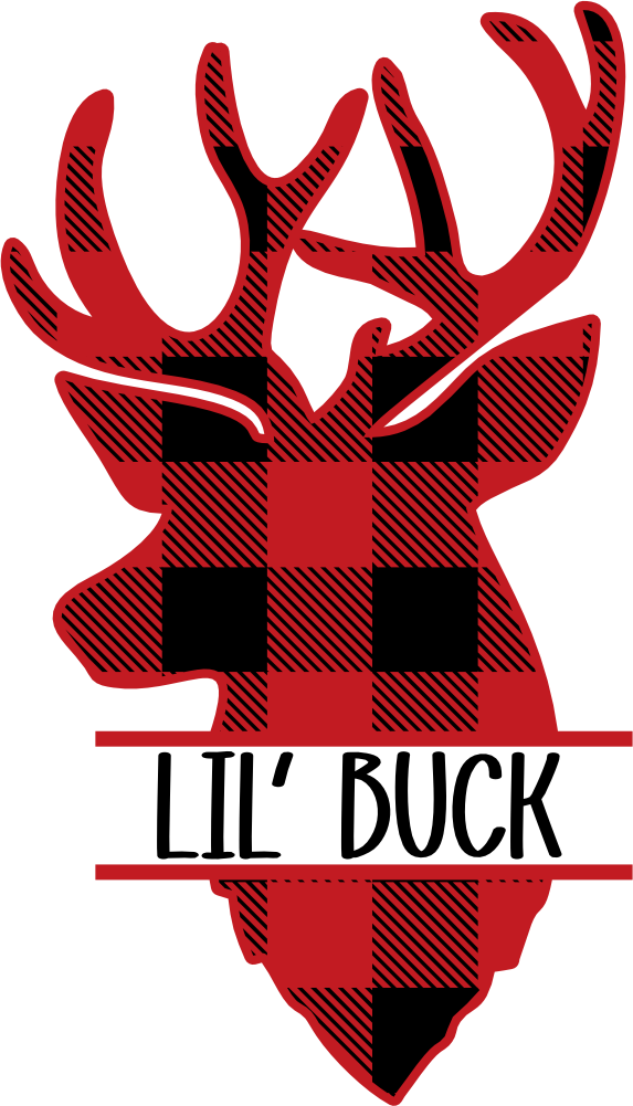 (063-09-E) Lil' Buck Deer Red Buffalo Plaid