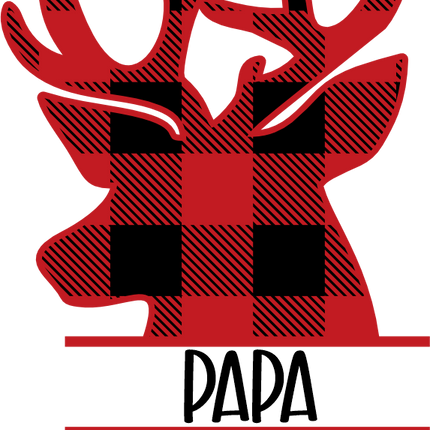 (063-09-E) Papa Deer Red Buffalo Plaid