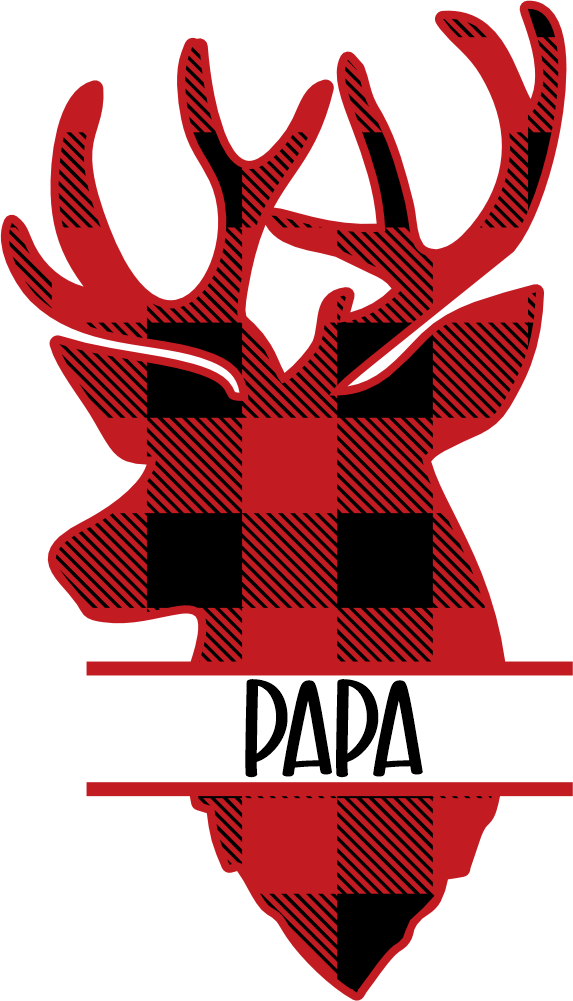 (063-09-E) Papa Deer Red Buffalo Plaid