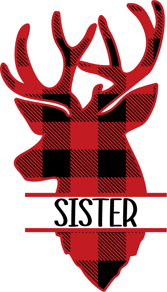 (063-09-E) Sister Deer Red Buffalo Plaid