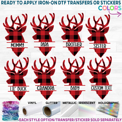 (s063-9E) Buck Deer Custom Text Printed Heat Transfer or Sticker