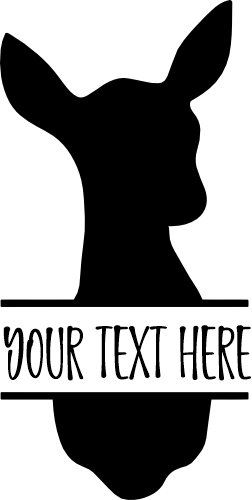 (s063-9) Deer Doe Split Name Custom Text