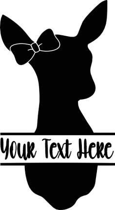 (s063-9) Deer Doe Split Name Custom Text