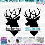 (s063-9D) Deer Buck Doe Split Name Custom Text