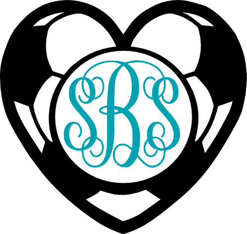 (067-01-K) Soccer Ball Monogram Iron-On Transfer