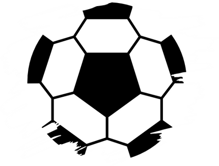 (067-02-1H) Black White Soccer Brushstroke Iron-On Transfer