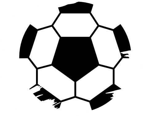 (067-02-1H) Black White Soccer Brushstroke Iron-On Transfer