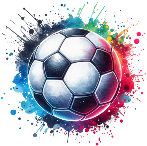 (067-02-1Q) Colorful Splash Soccer Ball Iron-On Transfer