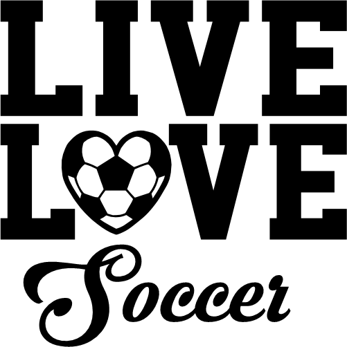 (067-05-1M) Live Love Soccer I Heart Iron-On Transfer