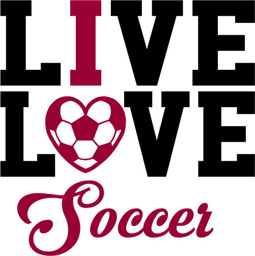 (067-05-1M) Live Love Soccer I Heart Iron-On Transfer