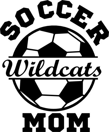 (067-07-1D) Wildcats Soccer Mom Text Iron-On Transfer