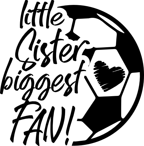 (067-07-1I) Little Sister Biggest Fan Soccer Iron-On Transfer