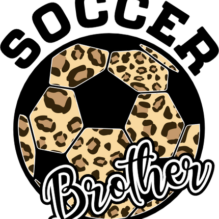 (067-07-1J) Soccer Brother Leopard Ball Iron-On Transfer