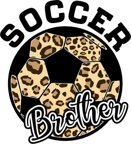 (067-07-1J) Soccer Brother Leopard Ball Iron-On Transfer
