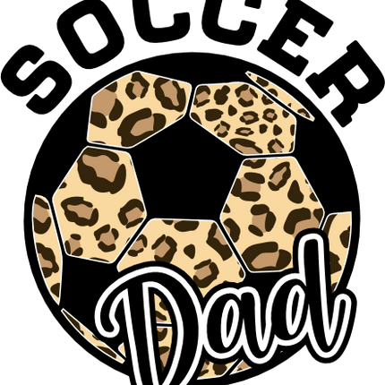 (067-07-1J) Soccer Dad Leopard Ball Iron-On Transfer