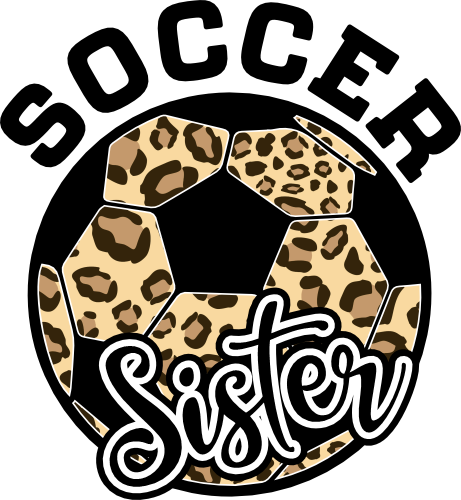 (067-07-1J) Soccer Sister Leopard Ball Iron-On Transfer