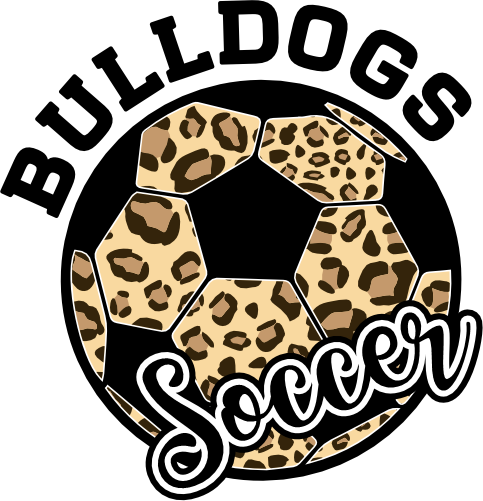 (067-07-1K) Bulldogs Soccer Leopard Ball Iron-On Transfer