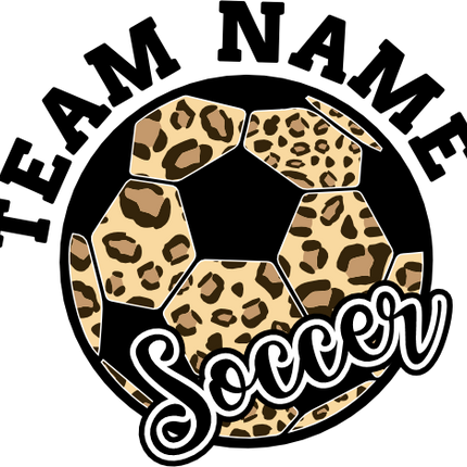 (067-07-1K) Leopard Soccer Ball Custom Team Iron-On Transfer