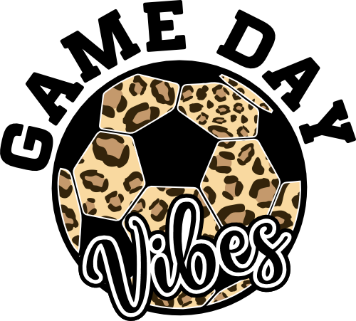 (067-07-1K) Game Day Vibes Soccer Leopard Ball Iron-On Transfer