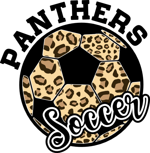 (067-07-1K) Panthers Soccer Leopard Ball Iron-On Transfer