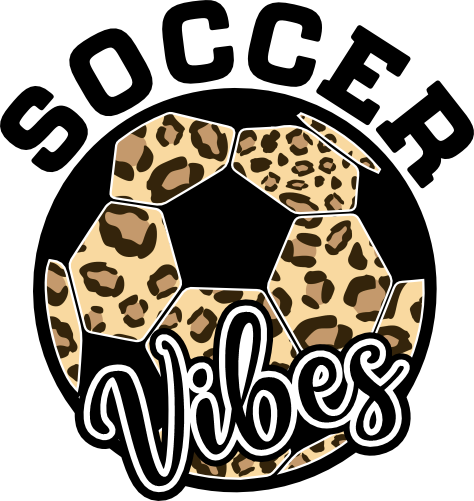 (067-07-1K) Soccer Vibes Leopard Ball Iron-On Transfer