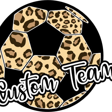 (067-07-1L) Leopard Soccer Ball Custom Team Iron-On Transfer